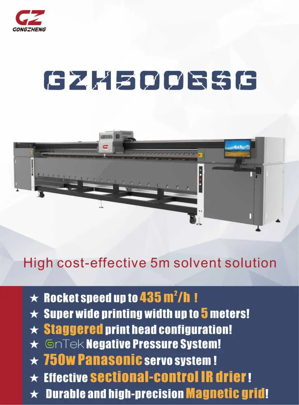 Gongzheng GZH5006SG - Endüstriyel Solvent Baskı Makineleri